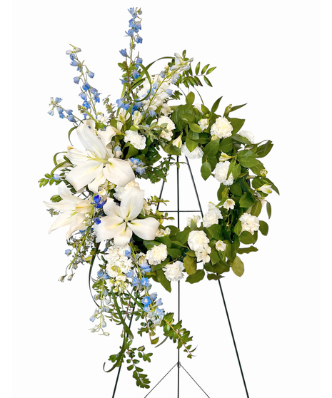 Blue Skies Above Us Wreath