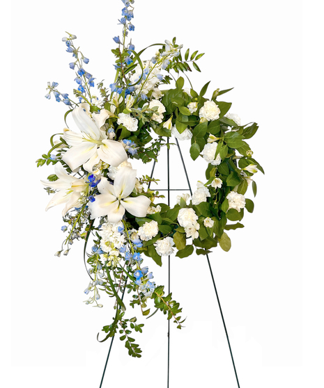 Blue Skies Above Us Wreath
