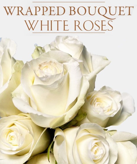 Wrapped Bouquet - White Roses