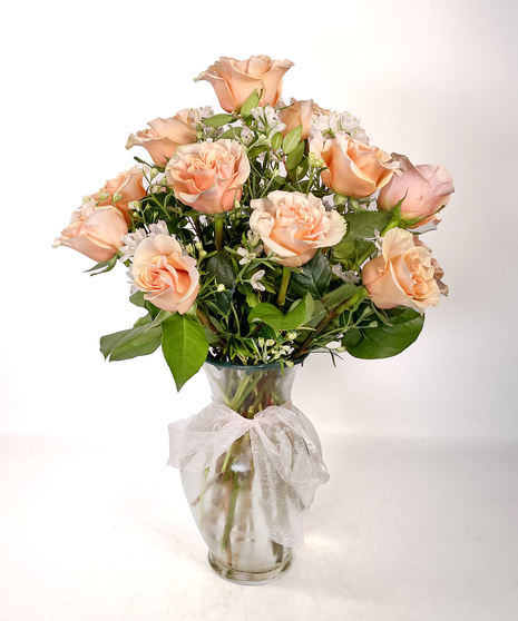 Long Stemmed Peach Roses