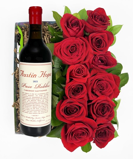 Austin Hope Cabernet + Red Rose Tray