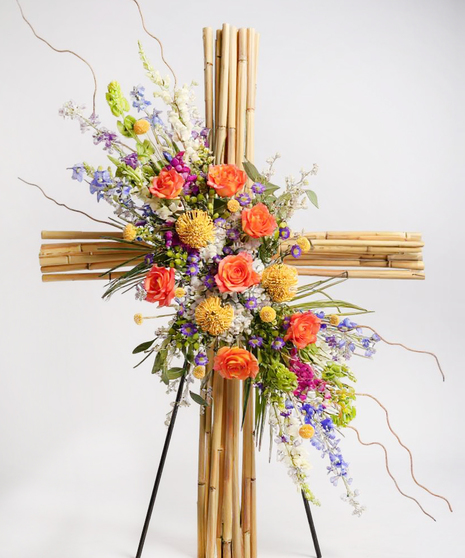 Blooming Bright Forever River Cane Cross
