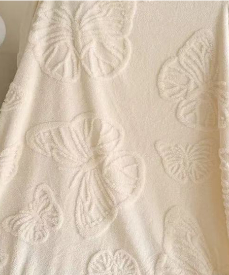 Cream Butterfly Blanket