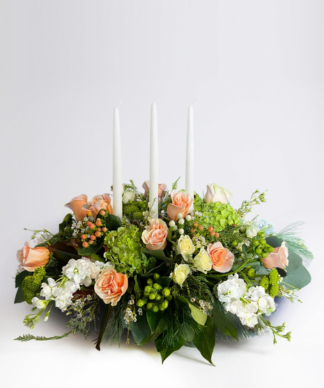 Peach Centerpiece - With or Without Candles