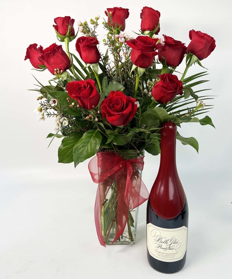 Red Roses + Belle Glos Pinot Noir