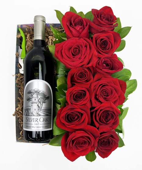 Silver Oak Alexander Valley Cabernet Sauvignon + Red Rose Tray