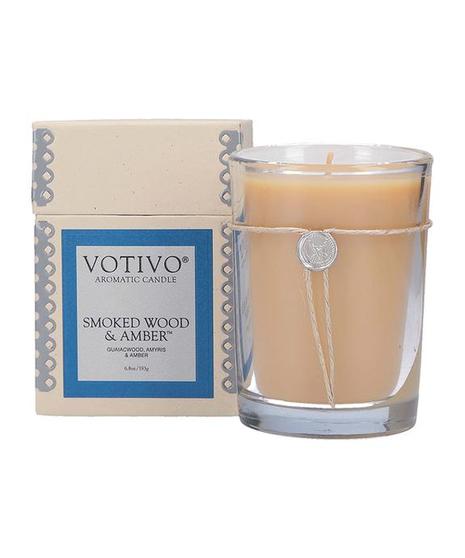 Votivo Smoked Wood & Amber Candle