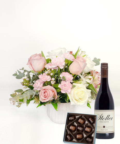 Kiss From A Rose with Chocolates & Wine -Customize A Gift Bundle